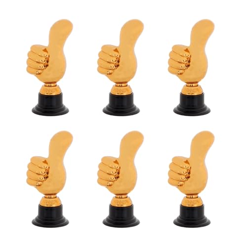 Msioytog 6 Piezas Copas de Trofeos de Peso Ligero Pulgar hacia Arriba Trofeos pequeños Medallas de fútbol de para Eventos Deportivos y Fiestas de Campeones
