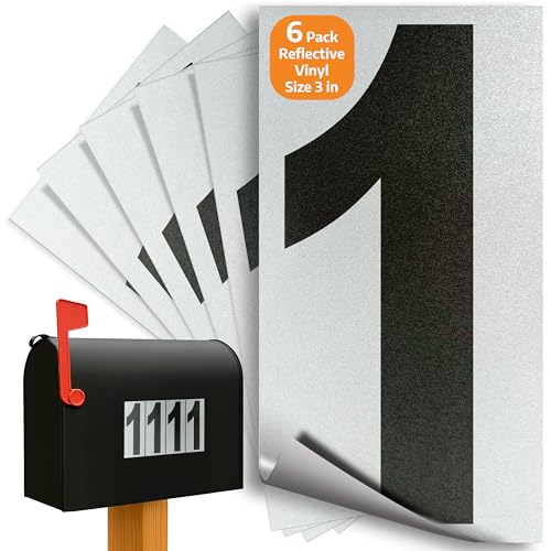 iSYFIX Black Vinyl Number 1 (One) Stickers, 3 Inch, 6 Pack