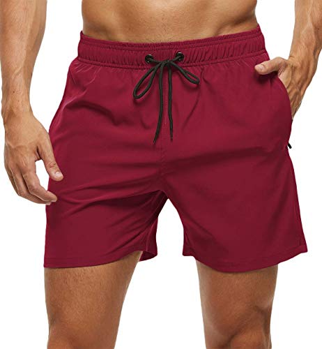 Image of Tyhengta Men's Swim Trunks Quick Dry Beach Shorts with Zipper Pockets and Mesh Lining