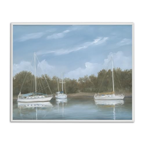 'Drifting Boats Nautical Marina'| Framed Giclee Art