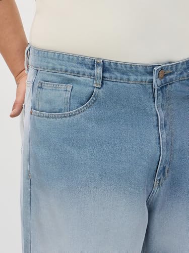 Image of Urbano Plus Men's Loose Baggy Fit Heavy Washed Faded Denim Jeans Non-Stretchable