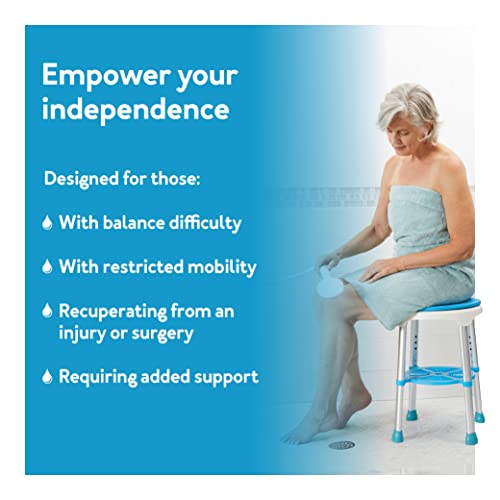 Carex Easy Swivel Bath Stool and Bathtub Stool - Shower Stool, Adjustable Rotating Bath Seat and Shower Chair for Elderly with Storage Tray, Shower Stools For Seniors - Thumbnail 7