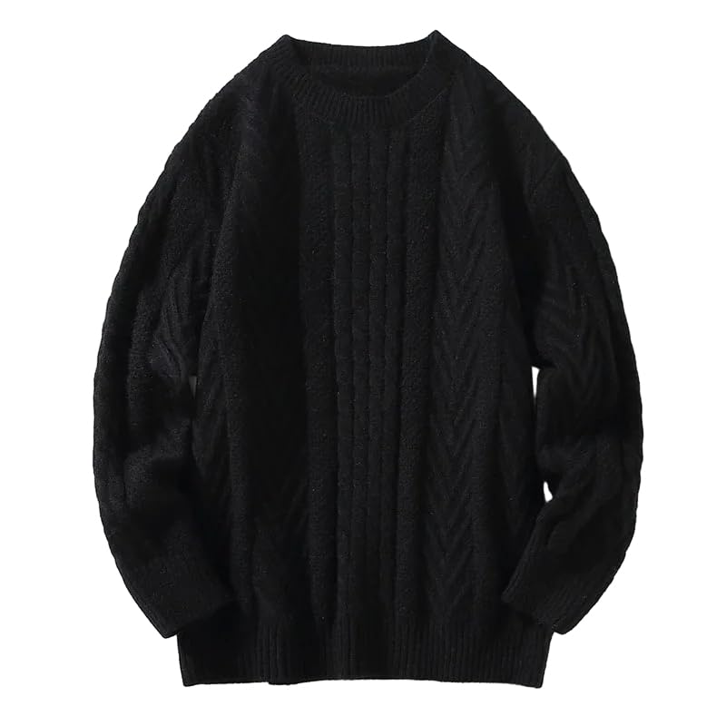 Jersey Hombre - Otoño Invierno Suéter Cuello Redondo Pulóver Casual Ropa De Calle Color Sólido Ropa De Punto Moda Estilo Coreano Top