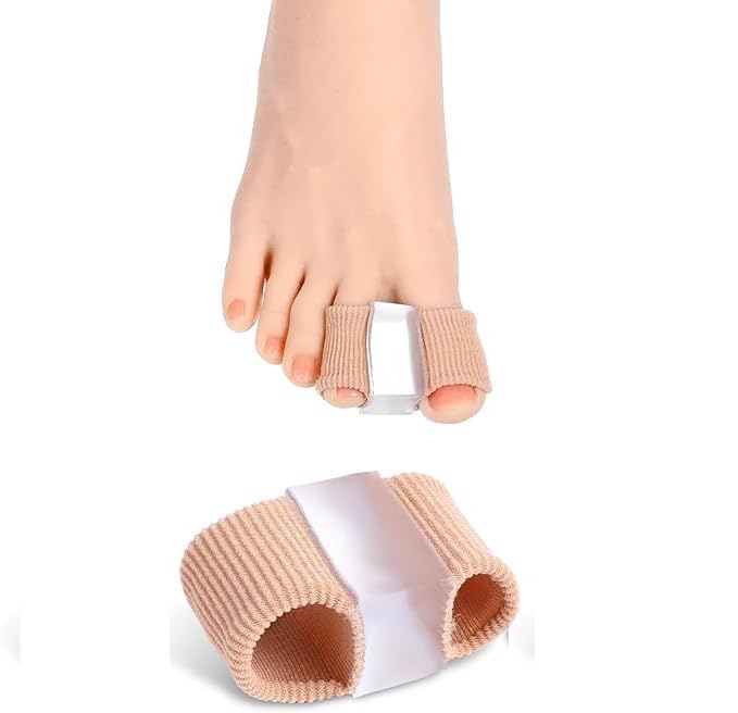 Image of LUVINA Gel Toe Separators for Bunions - Breathable Fabric Toe Spacers with Gel Lining for Bunion Pain Relief & Hammer Toe Correction - 2-Loop Design for Men & Women (1, S)