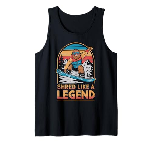 Cool Snowboard Shred Like a Legend para hombres, mujeres y niños Camiseta sin Mangas