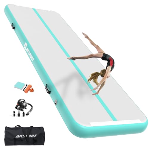 AKSPORT Gymnastics Air Mat Tumble Track Tumbling Mat Inflatable Floor Mats with…