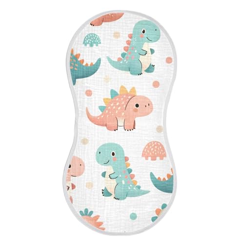Muslin Burp Cloth for Baby 1PC Cute Little Dinosaurs Super Absorbent Burping Cloths, Bibs for Newborn Boys Girls