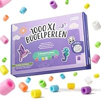 molinoRC Große Bügelperlen 10mm [1000er Nachfüll Pack] in 7 PASTELL Farben - mit 30+ VORLAGEN-Download - XL Bügelperlen - Steckperlen groß ab 3 Jahren für einfaches Bügeln & Basteln - Maxi Perlen