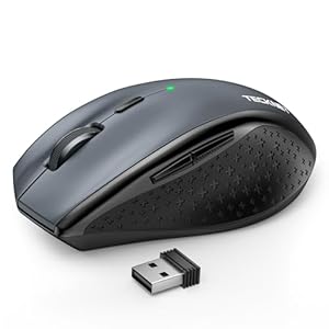 TECKNET Bluetooth Mouse, 2.4GHz Wireless Mouse with Tri-Mode (BT 5.0/3.0+2.4G), 4800DPI Full Size Cordless Mouse for Laptop, PC, Windows, MacOS, Linux