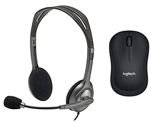 Image of Logitech M221 Silent Wireless USB Mouse H111 Stereo Headset