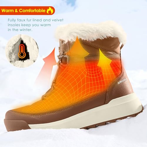 Women's Warm Snow Boots Cold Weather Winter Boots Fur Lined Comfortable Lightweight2