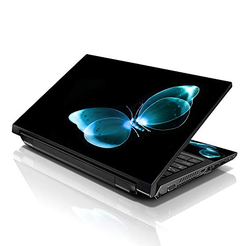 Image of LSS 15 15.6 inch Laptop Notebook Skin Sticker Cover Art Decal Fits 13.3 inch 14 inch 15.6 inch 16 inch HP Dell Lenovo Apple Asus Acer Compaq (Free 2 Wrist Pad Included) Neon Butterfly