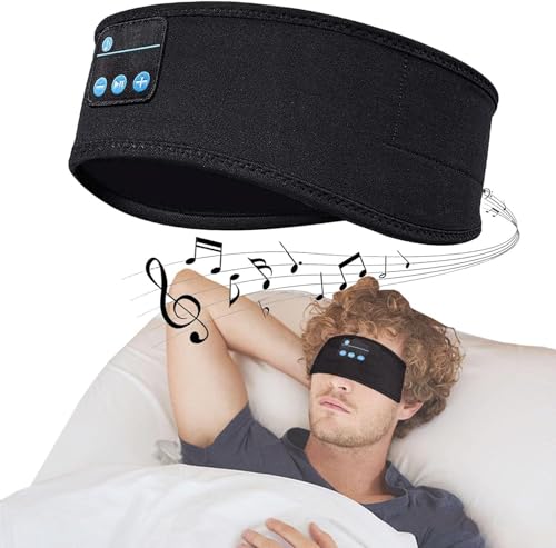 Munginleer Schlafkopfhörer Bluetooth,Drahtlose Bluetooth-Kopfhörer mit Eingebauten HD-Stereo-Lautsprechern, Superweiches Kopfband für Seitenschlaf, Sport, Yoga, Fitness,...