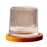 YXLLGS Copas de Vino Personalizadas, Copas de Vino Cristal, Vaso Whisky, con Posavasos de Bambú, para Whisky, Bebidas Frías y Postres