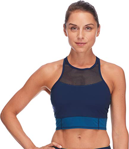 Body Glove Active Women's Vibe Medium Support HIGH Neck Activewear Sport Bra Bra, Alpine Moonlight, X-Large