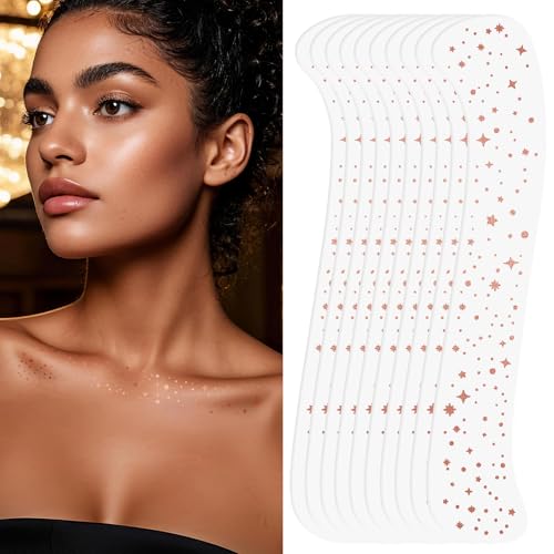 YGQQOY Glitter Speckles for Body,Makeup Patches, Sparkle Rose Gold Glitter Freckles for Hallowmas Christmas,10pcs image 4