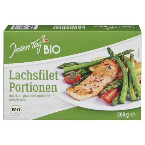 Lachsfilet Portionen mit Haut, praktisch grätenfrei, tiefgefroren 200 Gramm