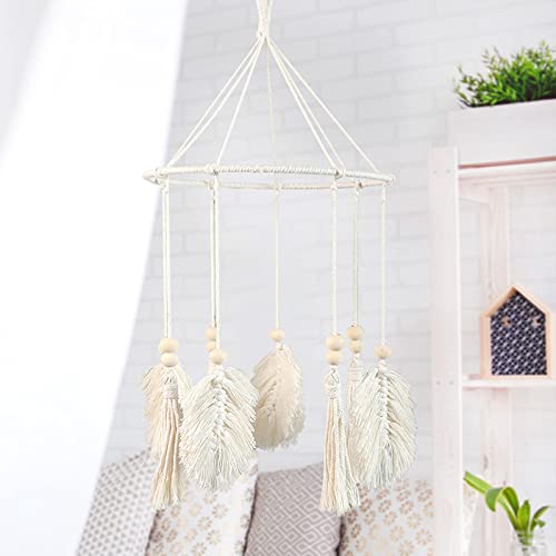 Bohemian Crib Mobile Cotton Woven Macrame Small Boho Dreamcatcher Tapastry Baby Bed Mobile Toys Hanging Wooden Nursery Decor For Girls,Baby Room Crib Bed #TOP3