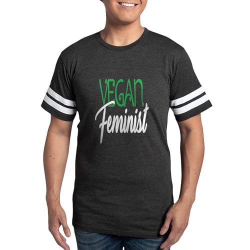 CafePress Vegan Feminist Female Feminism Gift T Shirt Men's Football T-Shirt Smoke Gray