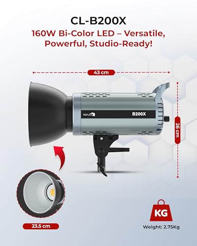 Foco LED COB bicolor REFLEX CAMERA CL-B200X de 160W con temperatura ajustable 6