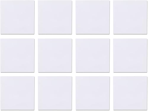 Notas adhesivas de borrado en seco, paquete de 12, superficie de pizarra blanca reutilizable de 3 x 3 pulgadas para uso en el hogar, el aula u