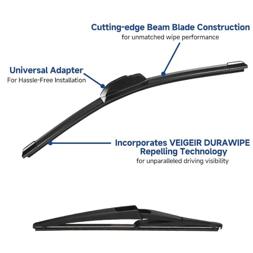 3 Pack Windshield Wiper Blades Compatible with Nissan Rogue 2014-2023 Pathfind 2013-2021 Original Factory Quality Front Rear Wipers Blade Set for My Car - 26 17 12