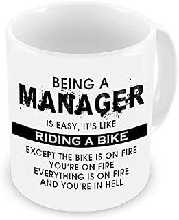 GrassVillage Being A Manager is Easy It's Like Riding A Bike Mug, Cup, White, Funny, Sarcasm Mug 11oz