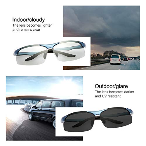 Image of MIRYEA Polarized Photochromic Driving z87 Sunglasses for Men Day Night Safety Glasses