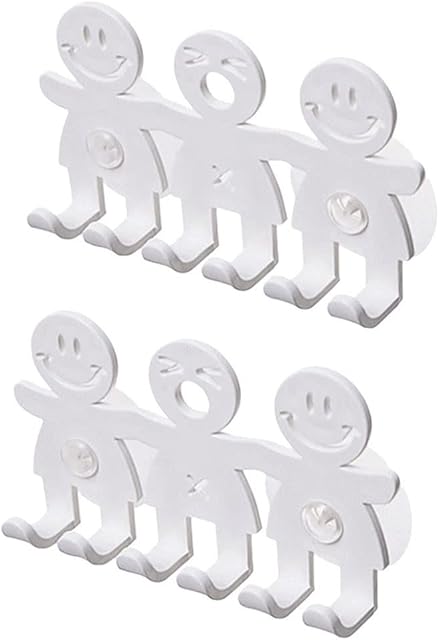 2 Pcs Cute Toothbrush Holders Hooks Bathroom Sucker Toothbrush Holder Household Cute Smiley Face Toothbrush Suction Holder Hooks for Bathroom Gadgets