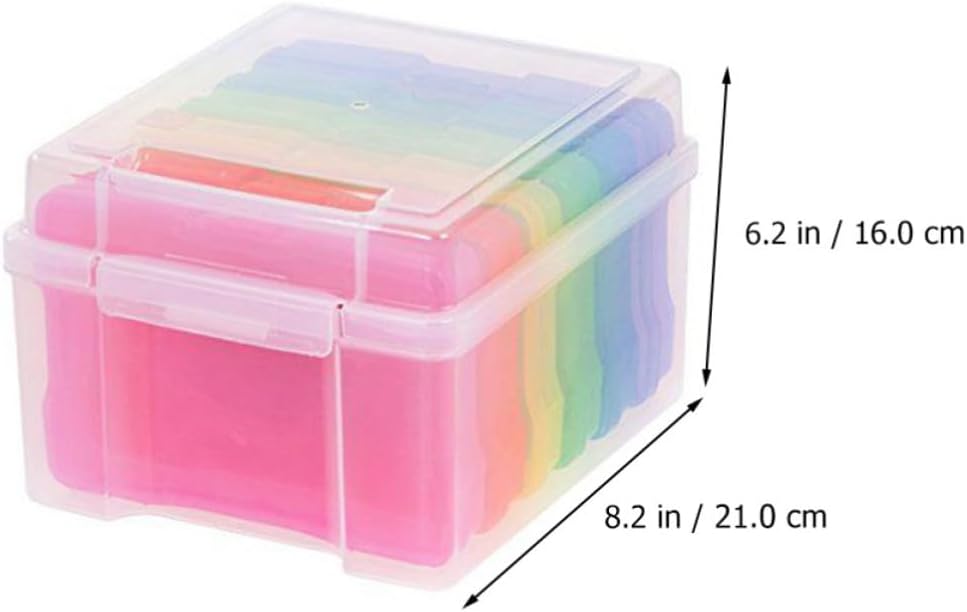 Plastic Scrapbook Storage Case with Dividers, Stackable Photo Box Set