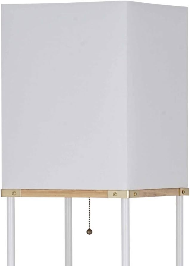 Flash Deals - 80% OFF Amazon Brand – Ravenna Home Floor Lamp with Shelves, LED Light Bulb included, 62.75H, White