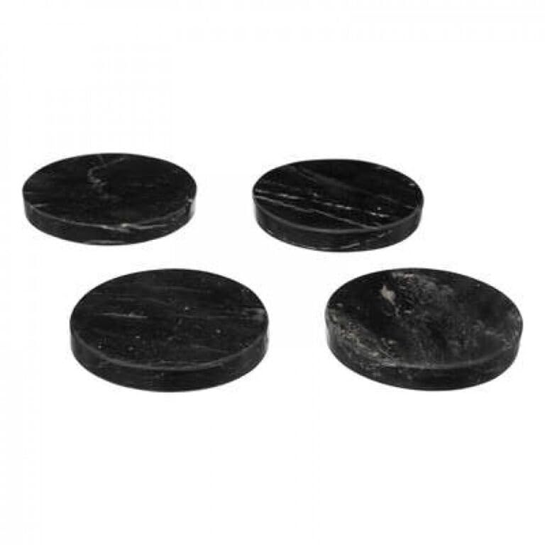 Sous-verres en marbre Marble Round Coaster 4 pièces noir à offrir pour une crémaillère
