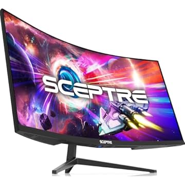 Sceptre Monitor Ultrawide Wqhd Curvo De 34 Polegadas 3440 X 1440 R1500 Até 165 Hz Displayport X2 99% Srgb 1 Ms Imagem Por Imagem, Preto Da Máquina 2023 (C345B-Qut168)