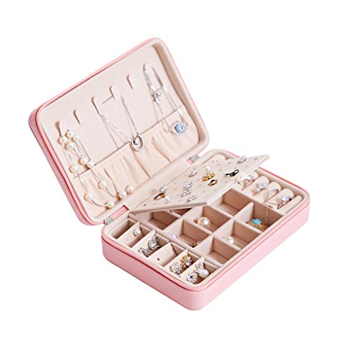Gonee Doble Capa Joyero Organizador de Viajes Pulsera de la joyería Titular Caso de Almacenamiento Pendiente del Collar Anillos de Cuero de la PU
