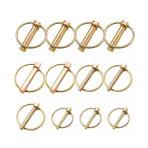 Parti di utensili da giardino Kit assortimento perni di collegamento 12 pezzi 4 misure per perni trattore Perni di collegamento Perni di collegamento Perni di attacco a 3 punti Forte e durevole
