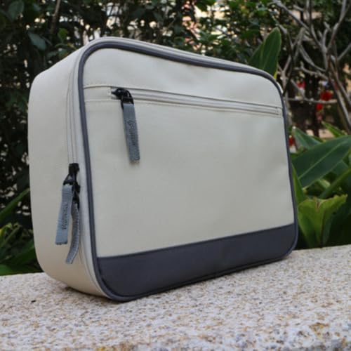 Funda portátil Homoyoyo para accesorios digitales, de tela blanca con protección integrada, ideal para proyectores y organización de viaje miniatura 6