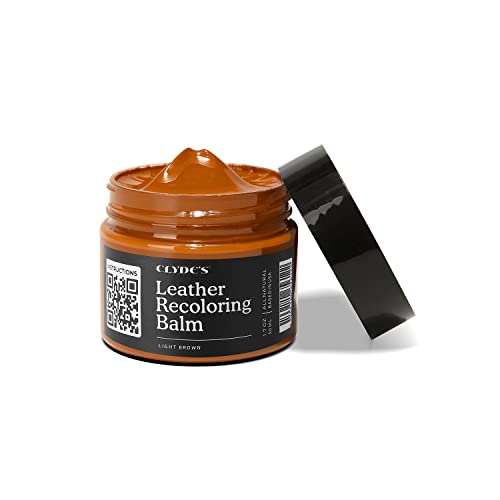 Clydes Leather Company Leather Recoloring Balm Color Restore & Scratch Repair Kit for Faded Leather Furniture Car Seats Sofa & Vinyl | 23 Colors | Non-Toxic Dye