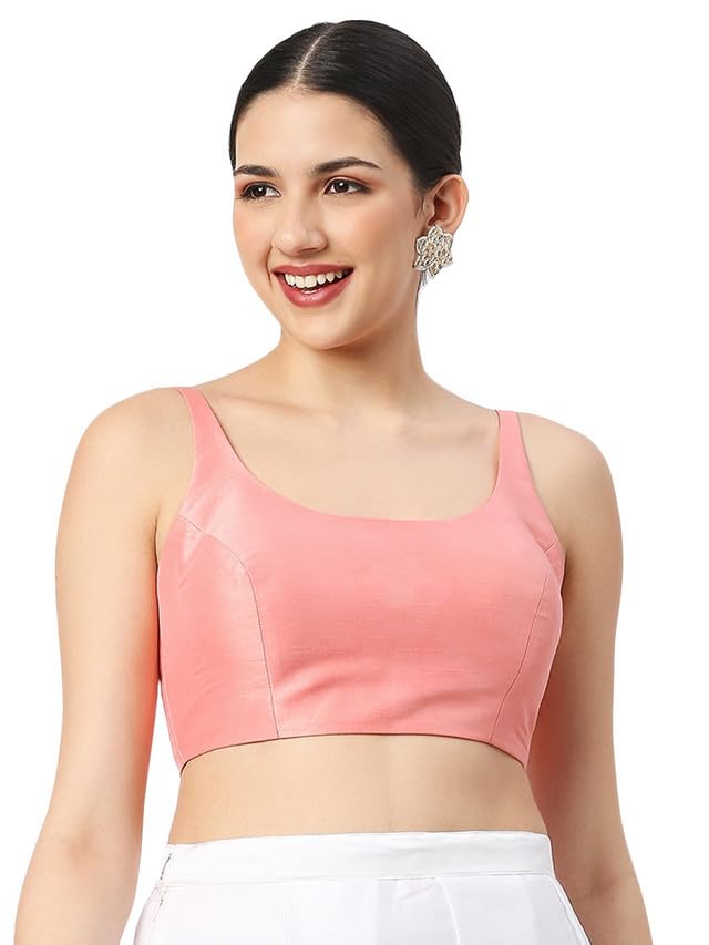 neckbook Women's Art Silk Solid Sleeveless Readymade Saree Blouse (R-651)-picture-33