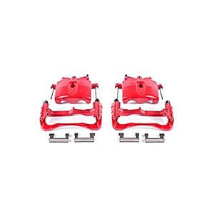 Power Stop S4730 Front Pair of High-Temp Red Powder Coated Calipers for Cadillac Deville DTS | Chevy Express Silverado Suburban | GMC Savana Sierra Yukon | Hummer H2 [Application Specific]