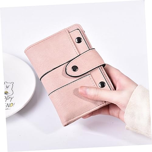 Fashionable Small Wallet for Women with Zipper Pocket Stylish Short Pu Coin Holder Multiple Card Slots Compact Design Pink4