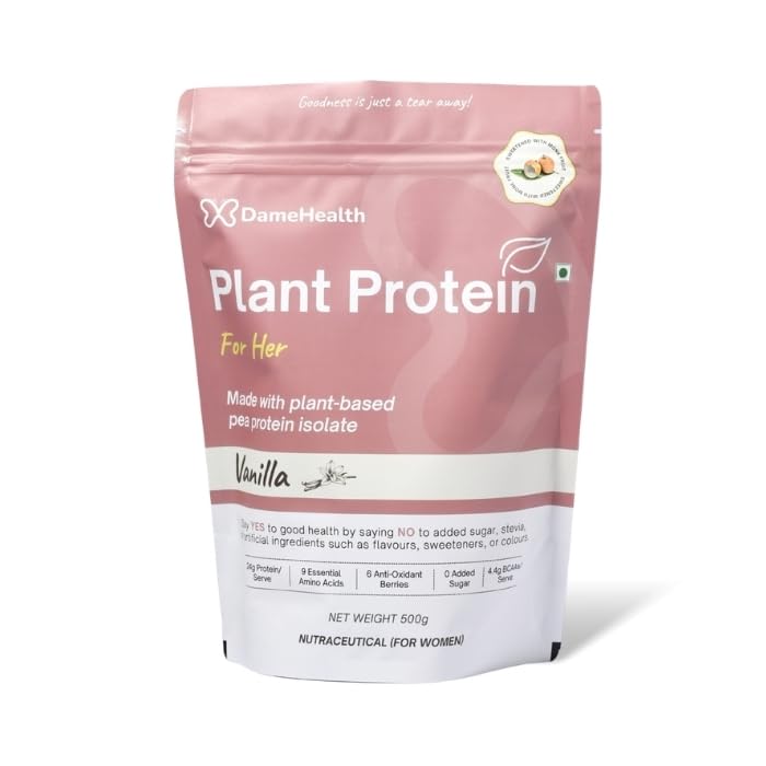 Image of Women's Plant Protein | 24g Protein per Serve | 500g | Real Vanilla Flavor | Vegan Pea Protein Isolate | No Bloating, Easy to Digest | 6 Natural Antioxidants | Safe | Sweetened with Monk Fruit | For the Everyday Woman