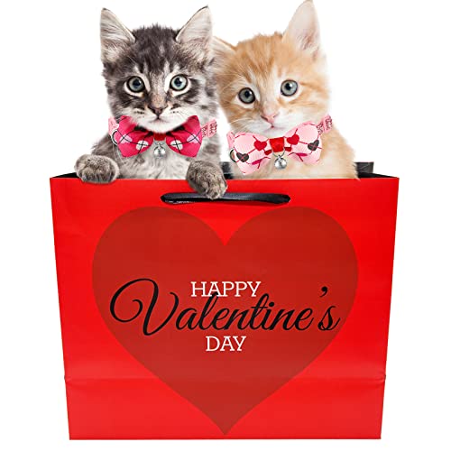4 Pack Valentines Cat Collar with Bow Tie and Bell Puppy Collar Cat Bow Tie Kitty Collars Holiday Cat Collars Tiny Dog… - Image 8