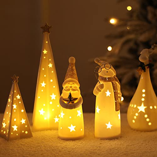 Gnomes de Noël LED céramique sans fil pour table encombrée - 4
