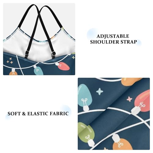 Christmas Retro Light Baby Girls' Swimwear Quick Dry Toddler Girl One Piece Swimsuit Bathing Suits Size 3T-10Y3