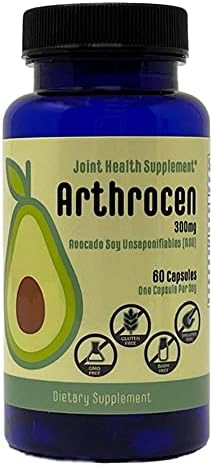 Arthrocen Joint Health Supplement, 300Mg Avocado Soy Unsaponifiable, Non-GMO, Dairy Free, Gluten Free & Shellfish Free, 60 Day Supply, One Capsule Per Day (2 Months)