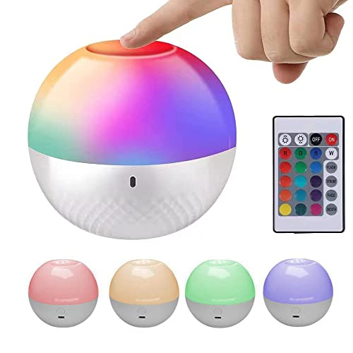 Lampe de chevet LED - Veilleuse pour enfant - 16 couleurs changeantes - Veilleuse avec télécommande pour chambre à coucher, salon (sphérique) Cover