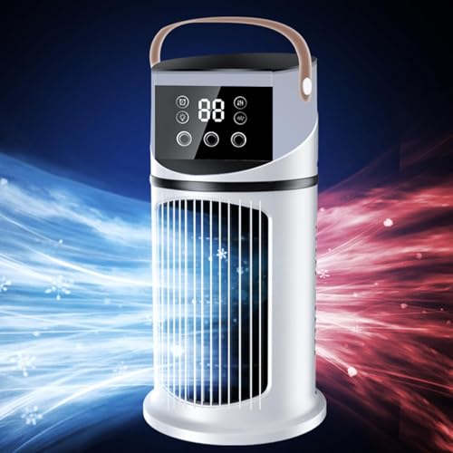 Tragbarer Desktop- Luftkühler & Kühlventilator- USB- betriebener persönlicher Conditioner mit 3 Sekunden schneller Kühlung, Weitwinkel- Desktop- Ventilator mit Nachtlicht, 9 Geschwindigkeiten-6