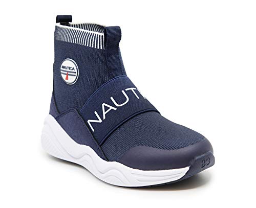 Nautica Kids Silas High-Top Sock Slip-On Sneaker with Enhanced Ankle Support | Available in Big Kid, Little Kid, and Toddler Sizes for Boys and Girls