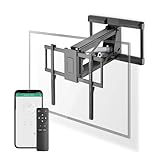 Nedis Smart Wi-Fi Motorised Lift Electric TV Wall Mount Bracket for 37-75" Screen Max 35kg Adjustable Height Tilt and Swivel with Remote and App Control