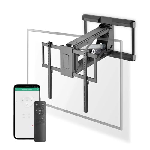 Nedis Smart Wi-Fi Motorised Lift Electric TV Wall Mount Bracket for 37-75" Screen Max 35kg, App & Remote Controlled Height Adjustment, Manual Tilt & Swivel